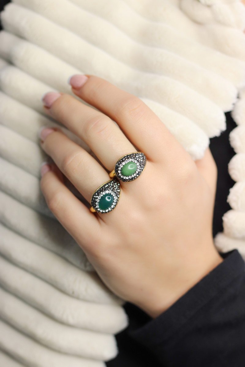 Αντιγόνη Πράσινο Δαχτυλίδι Μαρκασίτης
